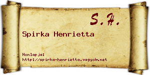 Spirka Henrietta névjegykártya