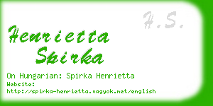 henrietta spirka business card